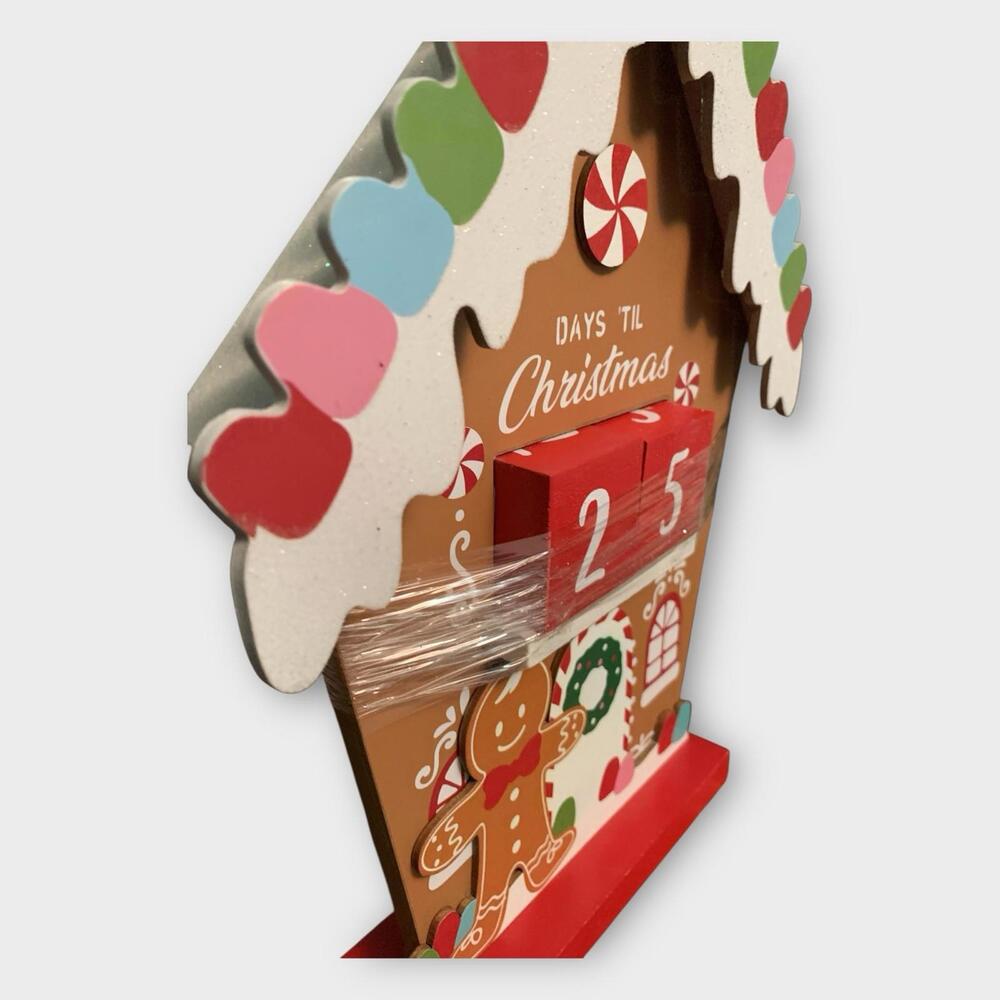 Christmas Gingerbread House Pastel Shelf Count Down Till Christmas Sign Holiday - Picture 4 of 4